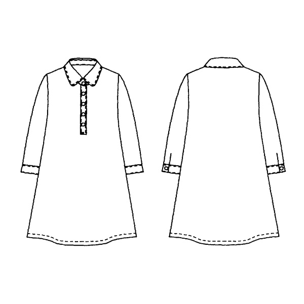 二越ちりめん プリントチュニック 大きいサイズ M LL 4L