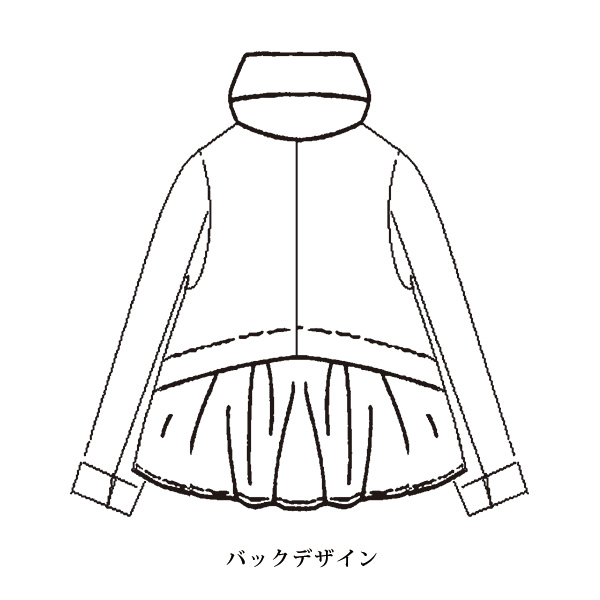 綿デニムデザインフード ブルゾンジャケット