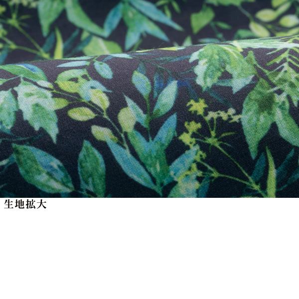 七分袖シャーリング花柄ブラウス
