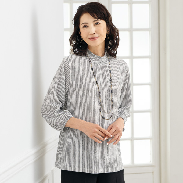 かぐれ（カグレ）の「ストライプチュニックシャツ（シャツ
