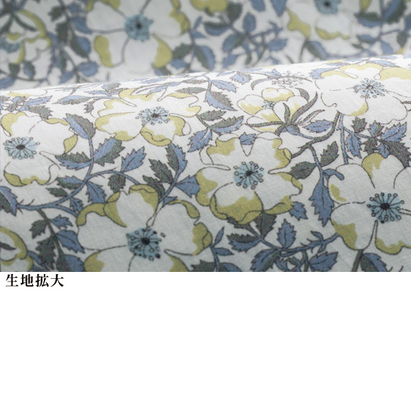 リバティプリント バンドカラー花柄ブラウス | 京都通販ミセスの