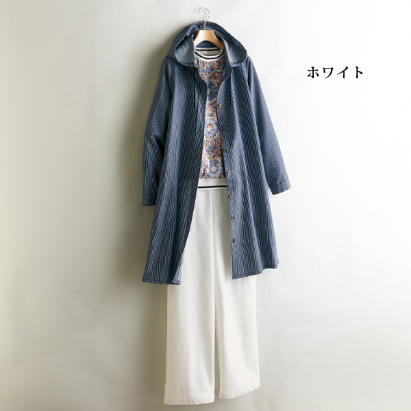 綿混ストレッチワイドパンツ