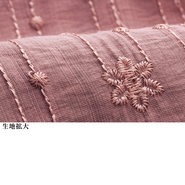 花柄刺しゅうシャツ