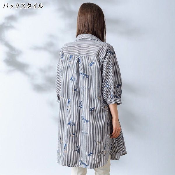コットン刺しゅうロングブラウス