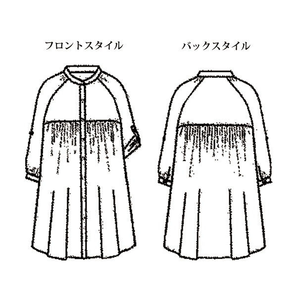 クールタッチ 先染めストライプ 綿ドビーロングブラウス