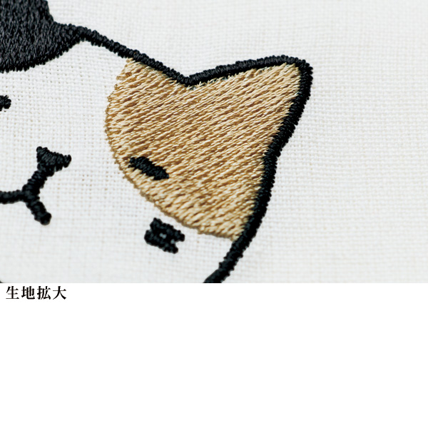 ひょっこり ねこ刺しゅうシャツ
