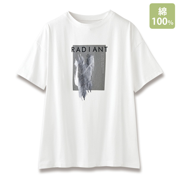 箔プリントロゴ入りＴシャツ