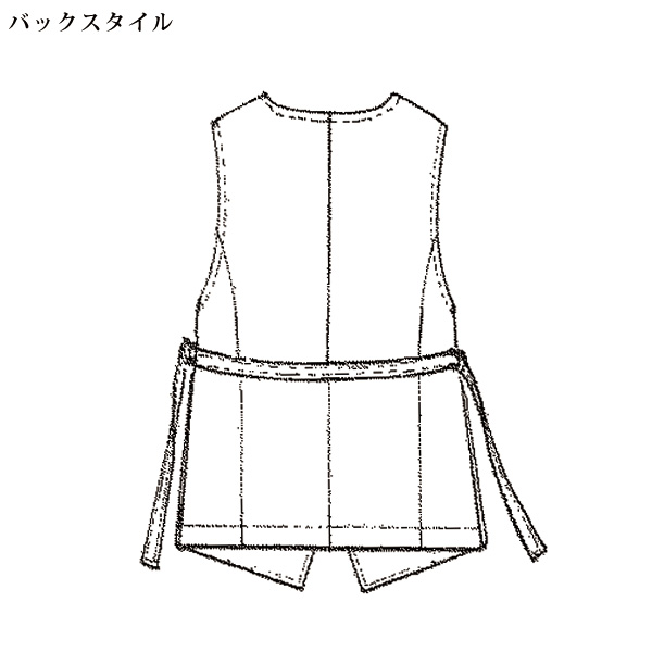 綿麻多ボタンベスト