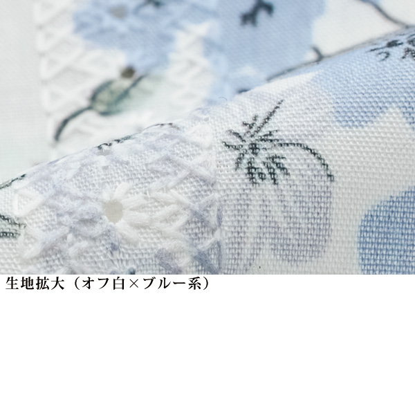 綿レースプリントブラウス