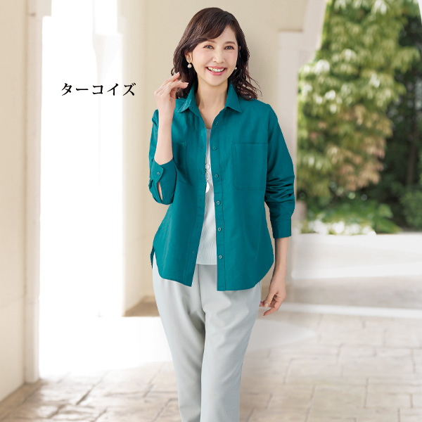 綿麻シャツブラウス