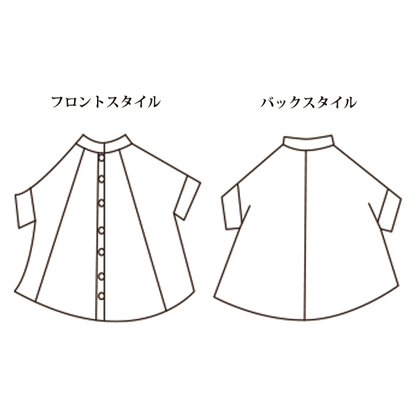 ドット柄ビッグシルエットフレアシャツ