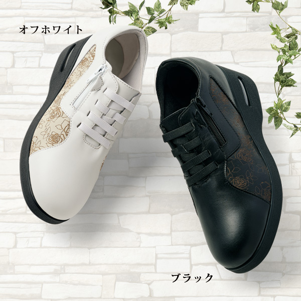 山羊革 フラワーデザイン エアソールシューズ