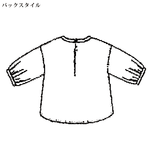 綿デニム サークル刺しゅう オーバーブラウス