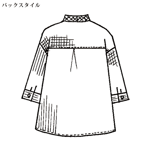 先染め 切替えブラウス