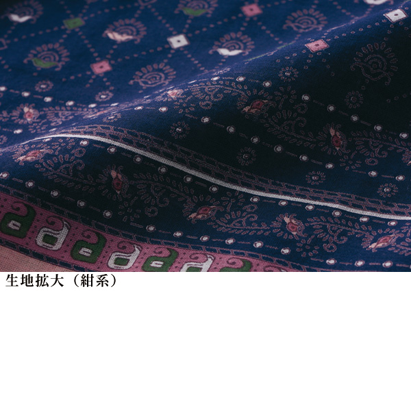綿100％ 裏地付 プリントワンピース