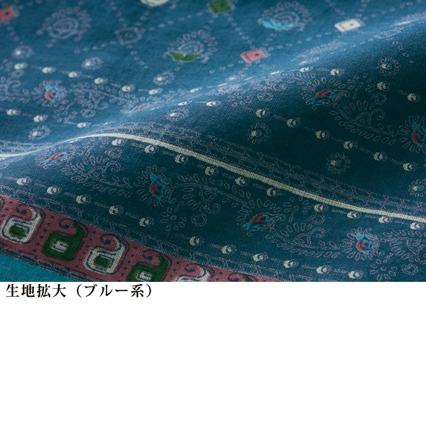 綿100％ 裏地付 プリントワンピース