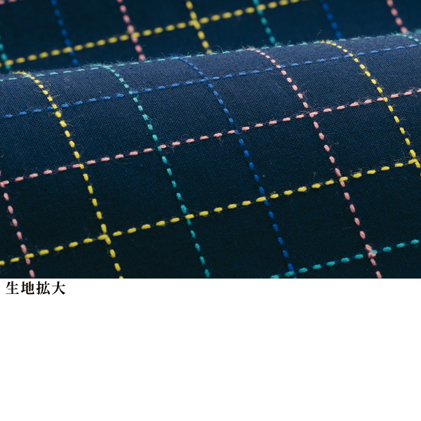 先染め格子柄 切替えブラウス