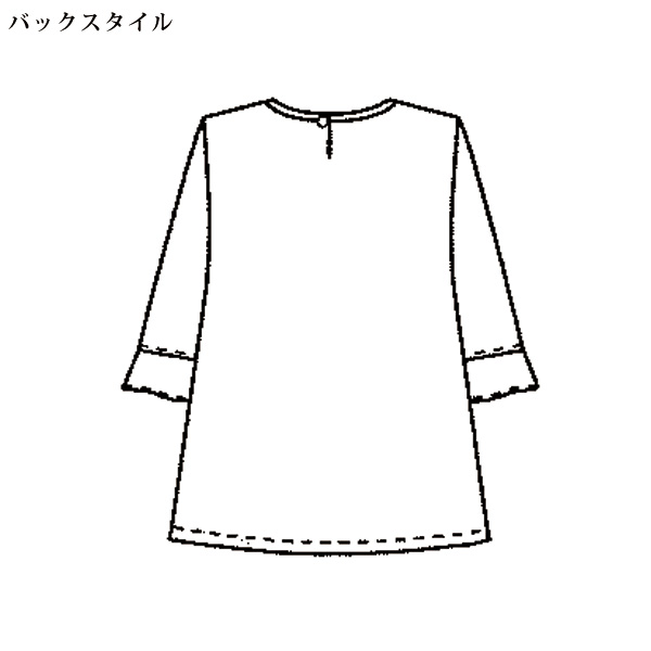 高島ちぢみ プリント使いオーバーブラウス