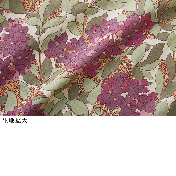 麻混リバティプリント ブラウス 大きいサイズ M LL 4L