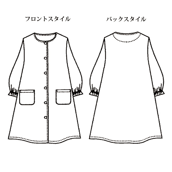 遠州染め くるみボタン チュニックワンピース 大きいサイズ M LL 4L