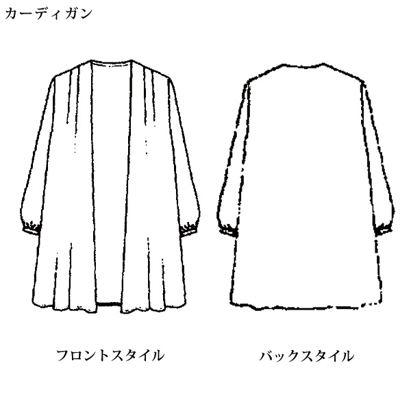 異素材 同柄プリントアンサンブル 大きいサイズ M LL 4L