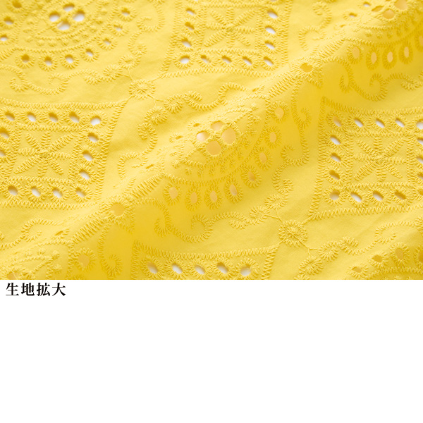 コットン刺しゅうブラウス 大きいサイズ M LL 4L