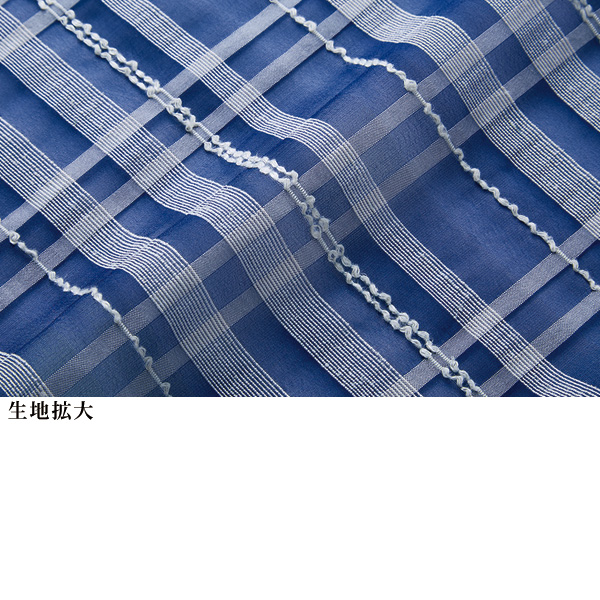 麻入りチェックブラウスジャケット 大きいサイズ M LL 4L