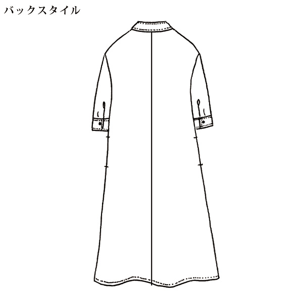 綿麻プリント チュニックワンピース 大きいサイズ M LL 4L