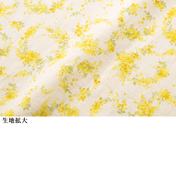 綿麻プリント チュニックワンピース 大きいサイズ M LL 4L