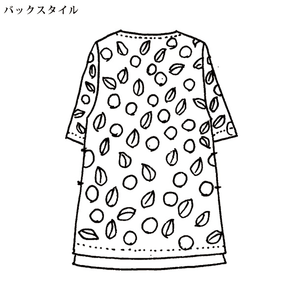 プリントチュニックワンピース 大きいサイズ M 3L
