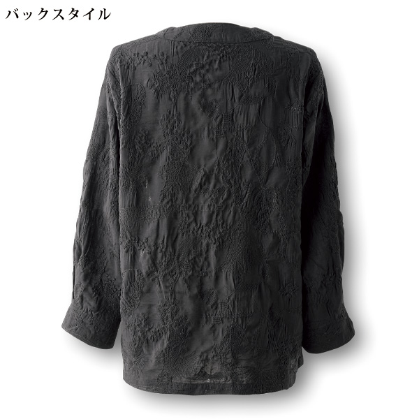 レース切替え ブラウスジャケット 大きいサイズ M LL 4L