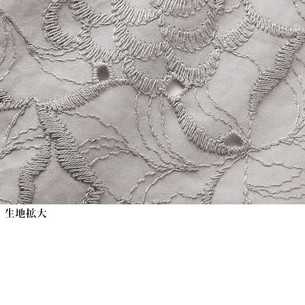 総刺しゅう スタンド襟ブラウス 大きいサイズ M LL 3L 4L