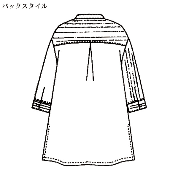 高島ちぢみ 切替えチュニックブラウス 大きいサイズ M LL 4L