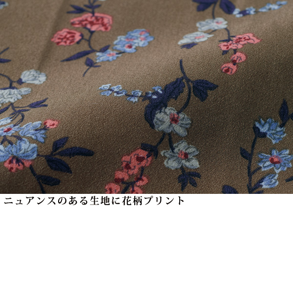 ヨーク切替え花柄プリントシャツチュニック