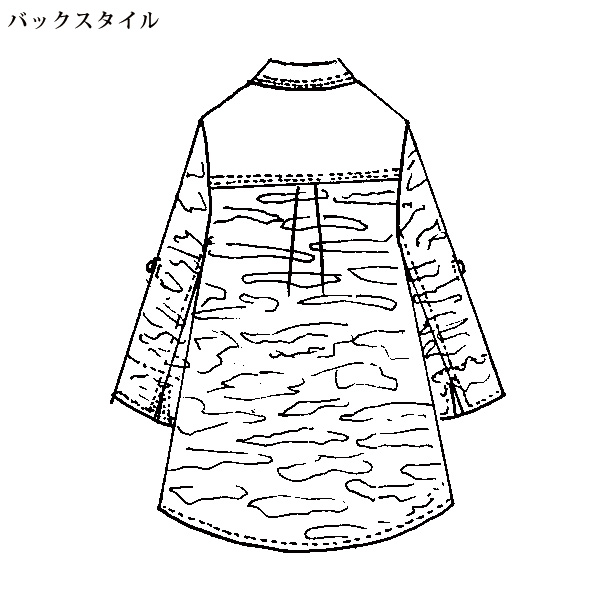 デニム調多ボタン使いブラウス
