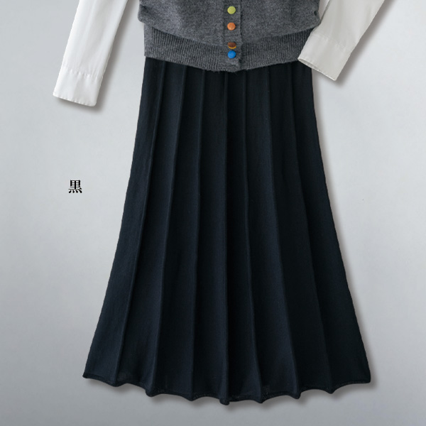 プリーツ風ニットスカート