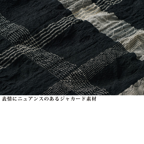 ジャカードチェック柄ブラウス