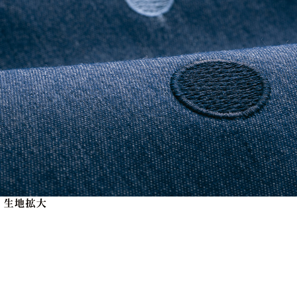 刺しゅう＋飾りボタン付 綿混デニムブラウスジャケット