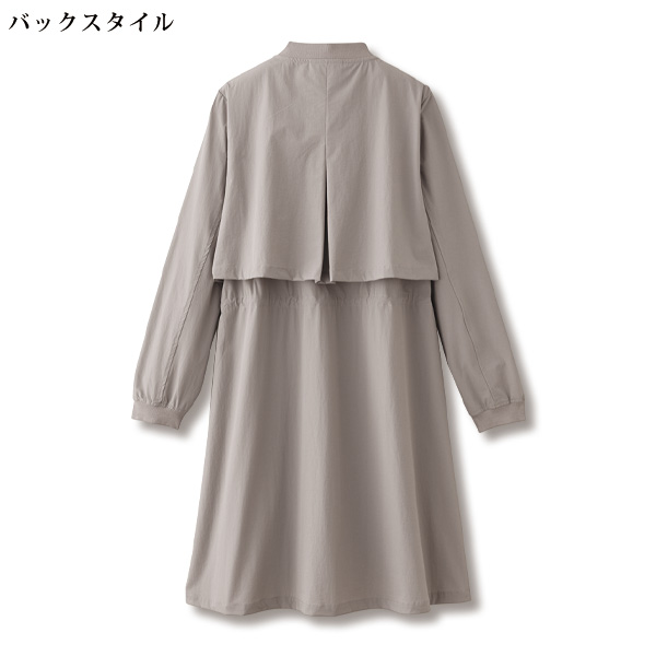 リブ使いデザインロングジャケット