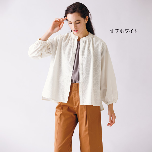 コットン100％ハニカムブラウス