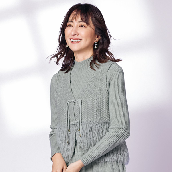 デザインニットベスト・ワンピースアンサンブル