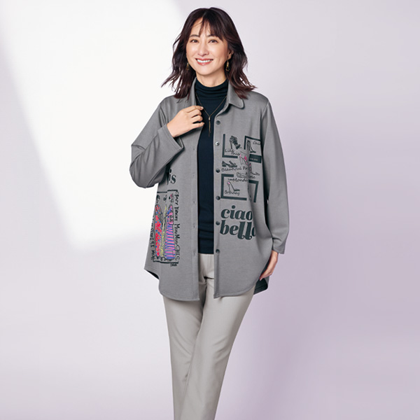 プリントデザインブラウス