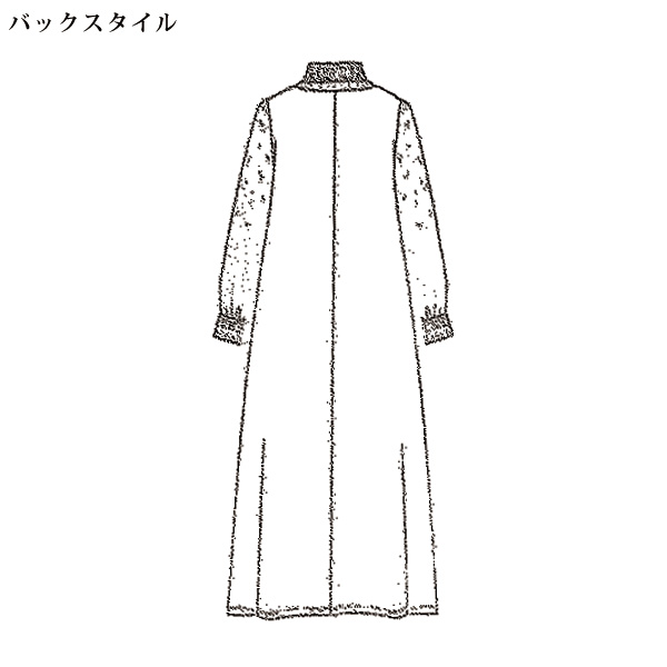 シャーリングブラウス重ね着風ジャンパードレス