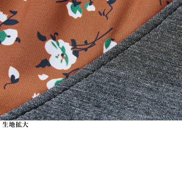 シャーリングブラウス重ね着風ジャンパードレス