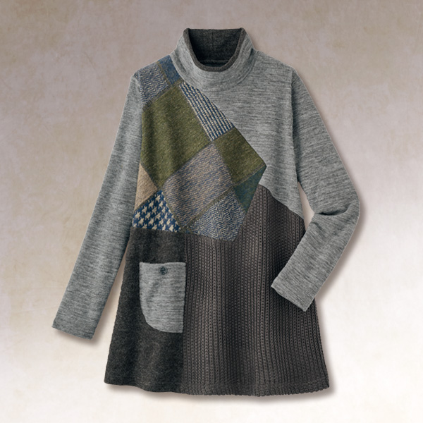 異素材切替えチュニック