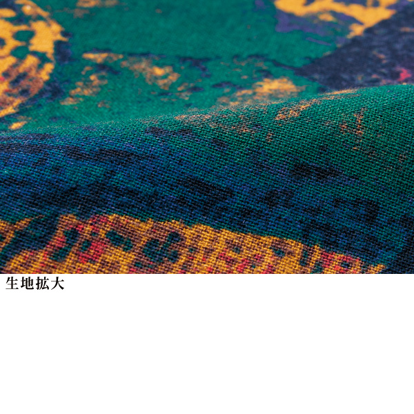 裏フリース使いプリントロングコート