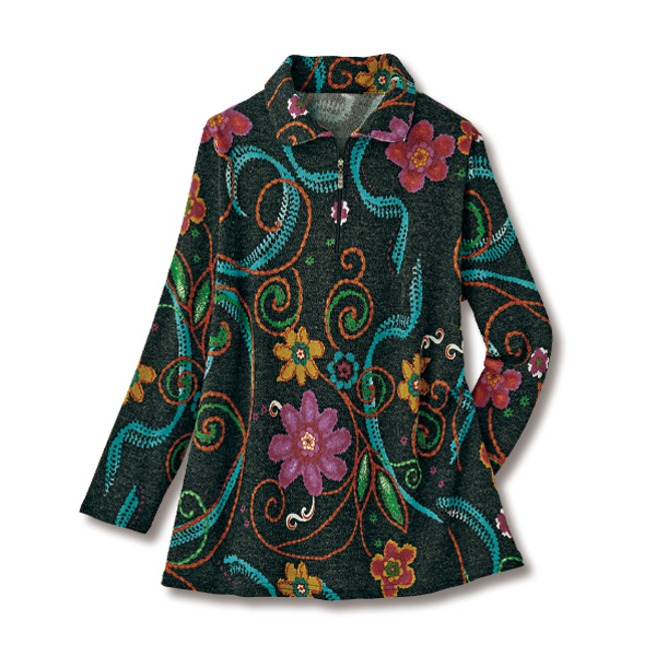 花柄プリントチュニック