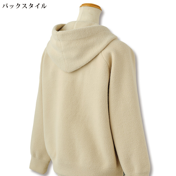 異素材切替えフード付ブルゾン