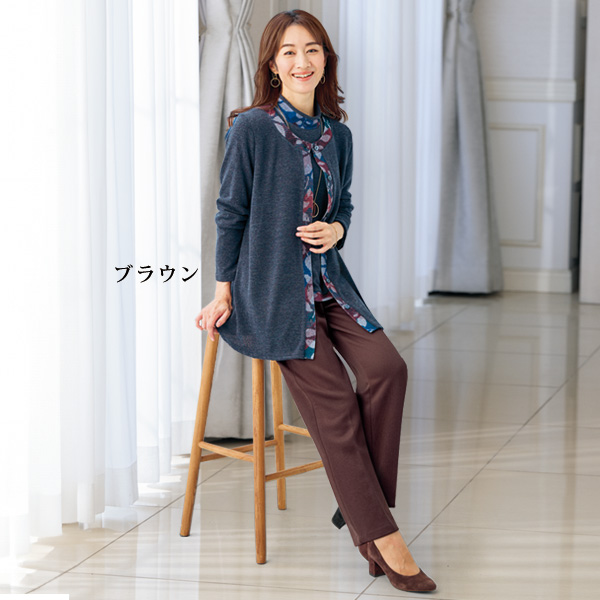 トップサーモ 裏起毛テーパードパンツ 大きいサイズ M L LL 3L