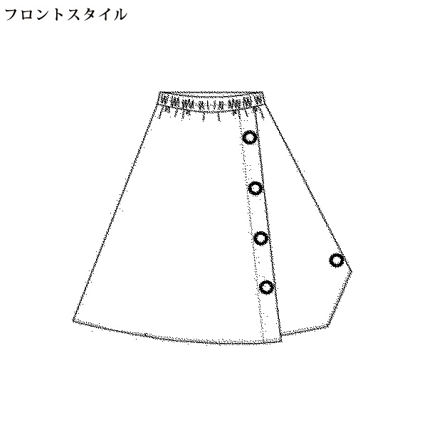 ハトメ使いスカート風フレアパンツ